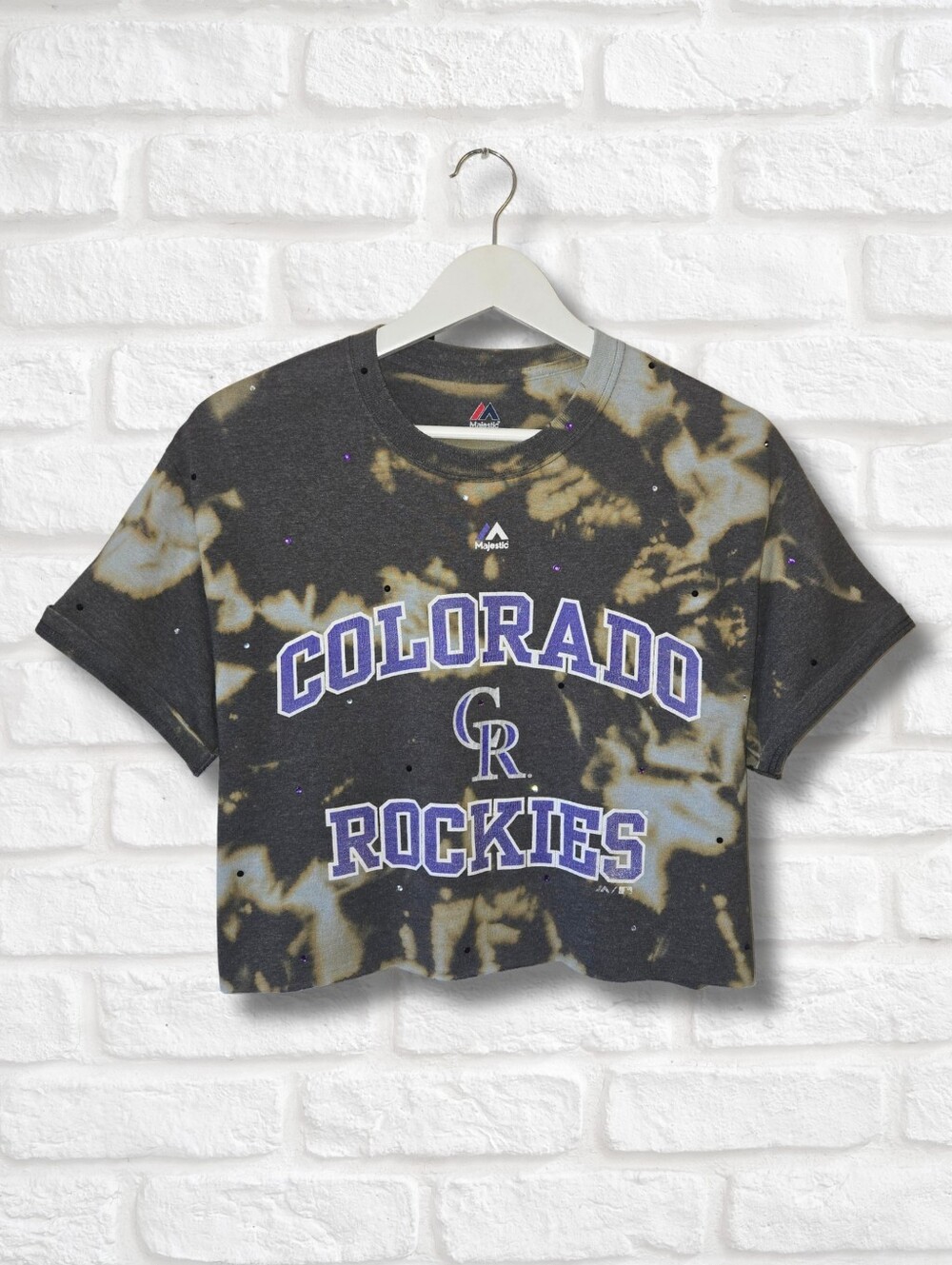 Colorado Rockies Crop Top W/Rhinestones